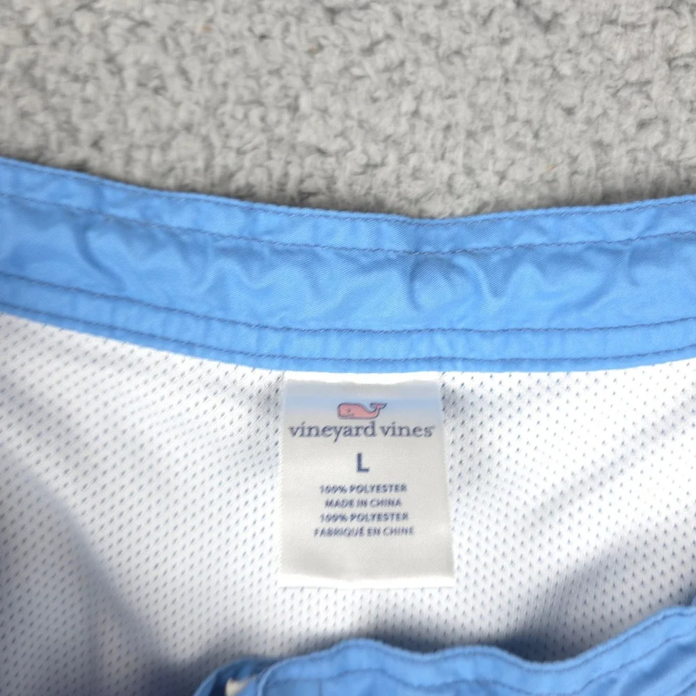 Vineyard Vines Swim Trunks Sharks Print‎ Drawstring Pocket Blue Mens Size L